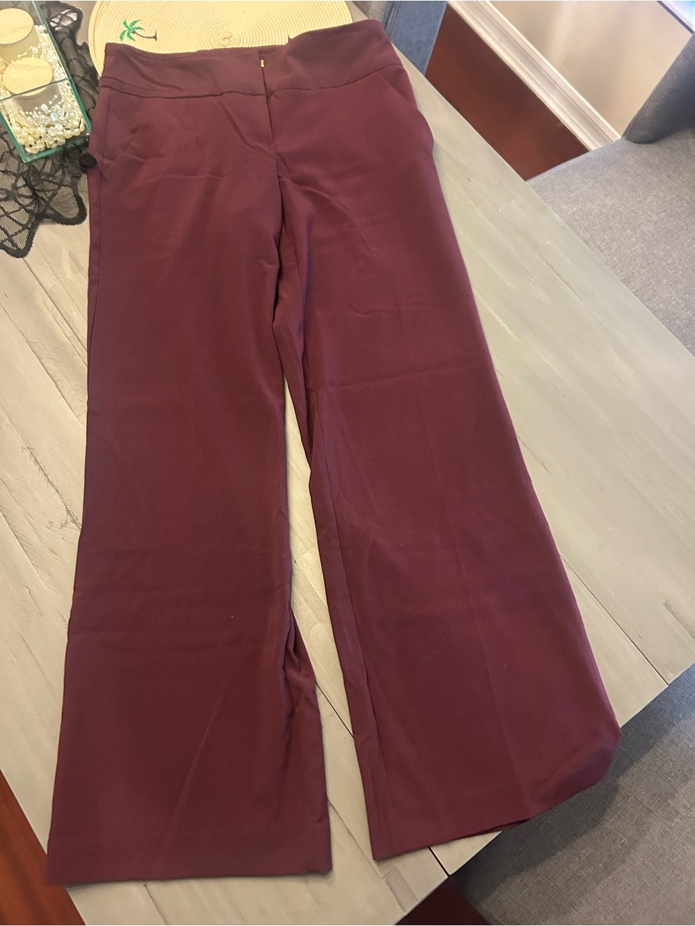 New York & Company Wide-Leg Pants in Wine